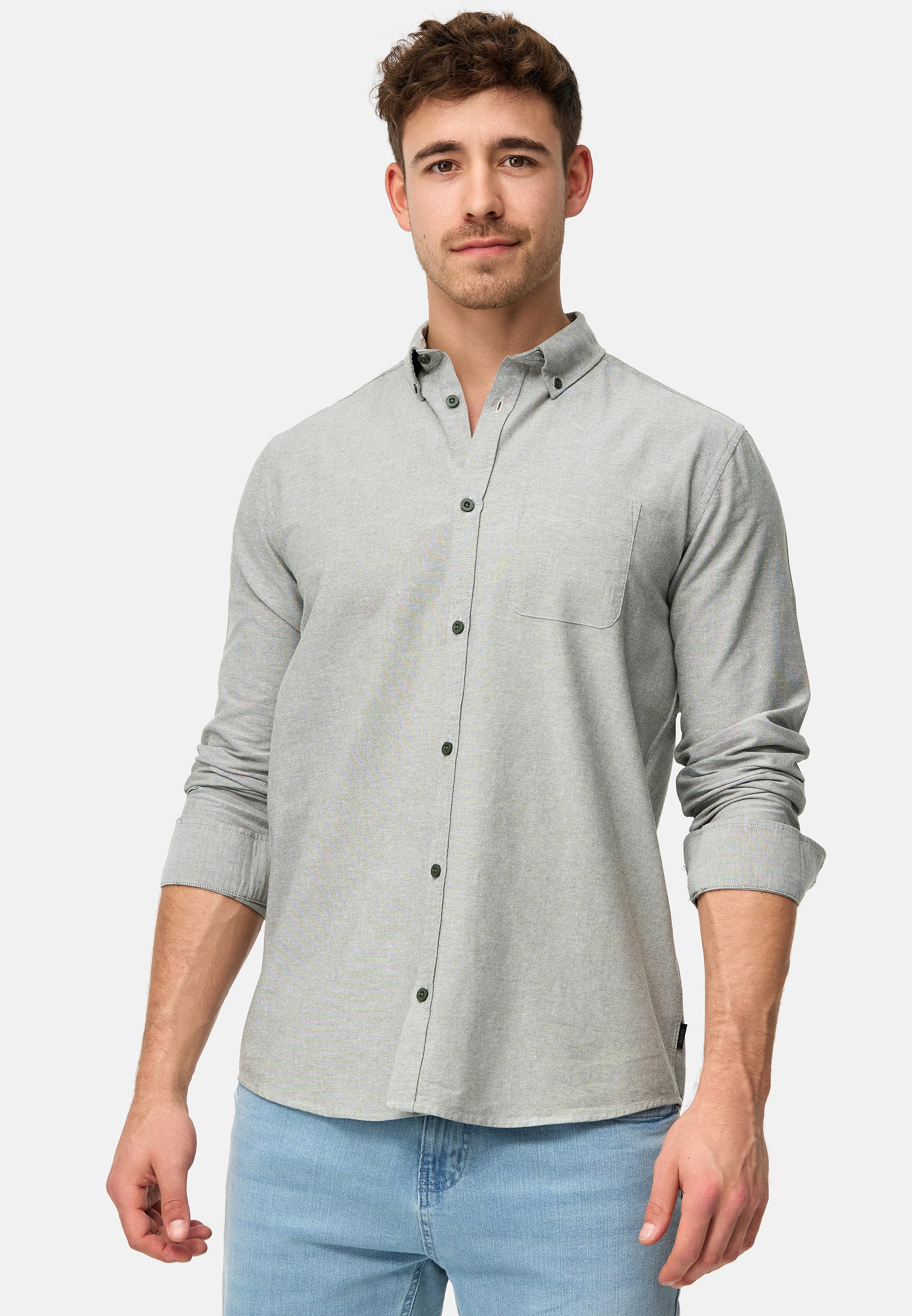 Indicode Langarmhemd Herren Kepner Herrenhemd Langarm mit Button-Down-Krage günstig online kaufen