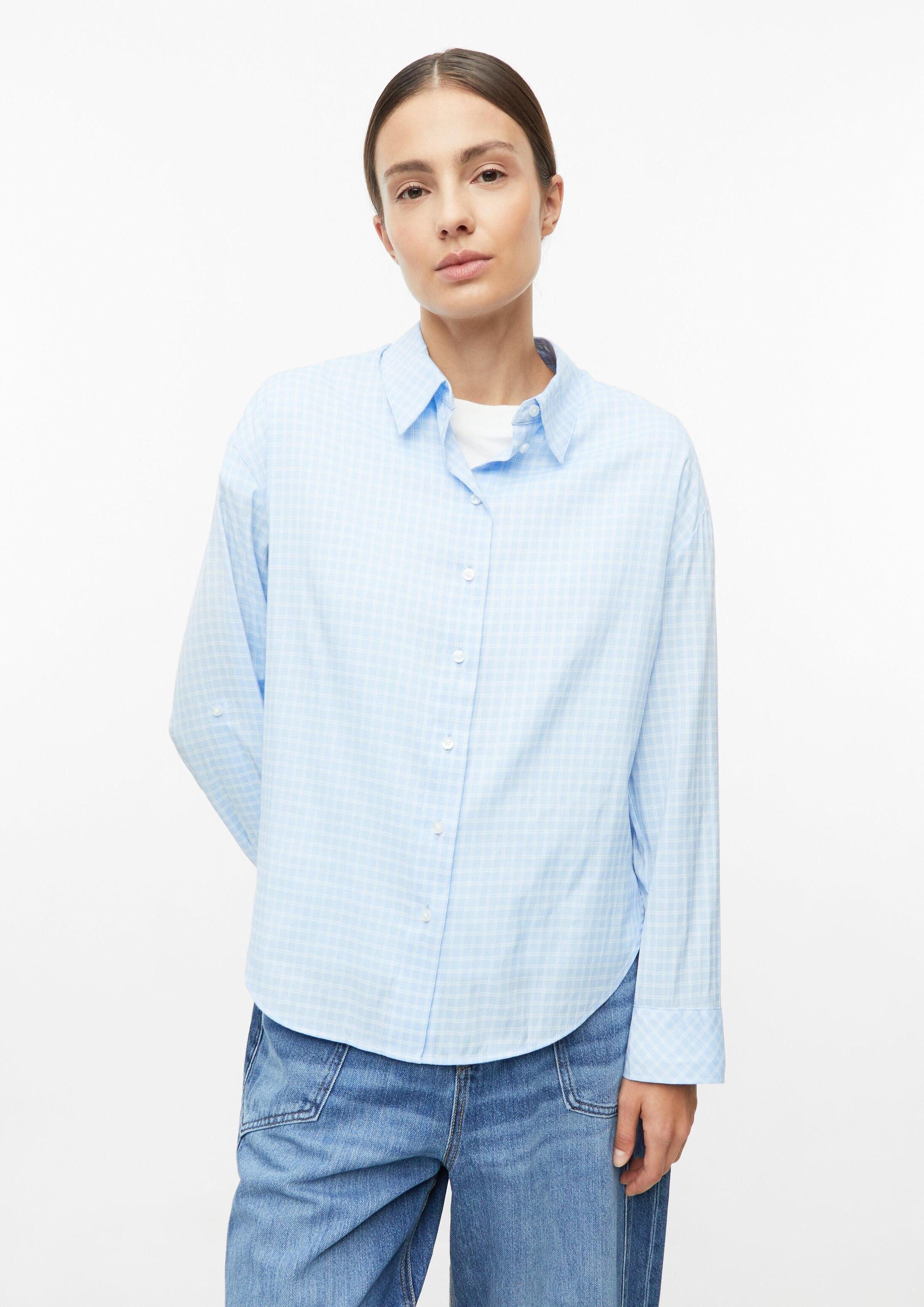 s.Oliver Langarmbluse Bluse Karierte Hemdbluse mit Turn-up