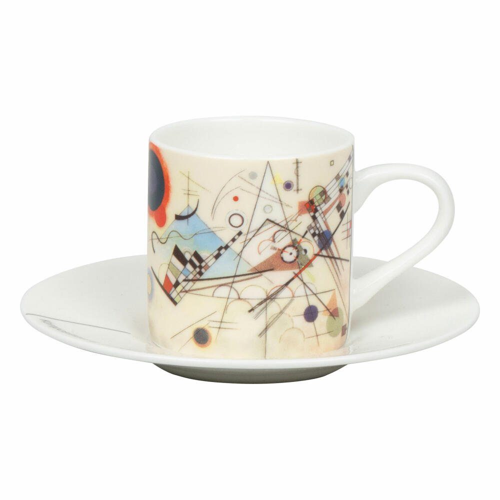 Könitz Espressotasse Komposition 8 - Wassily Kandinsky 95 ml, Bone China, mit Untertasse