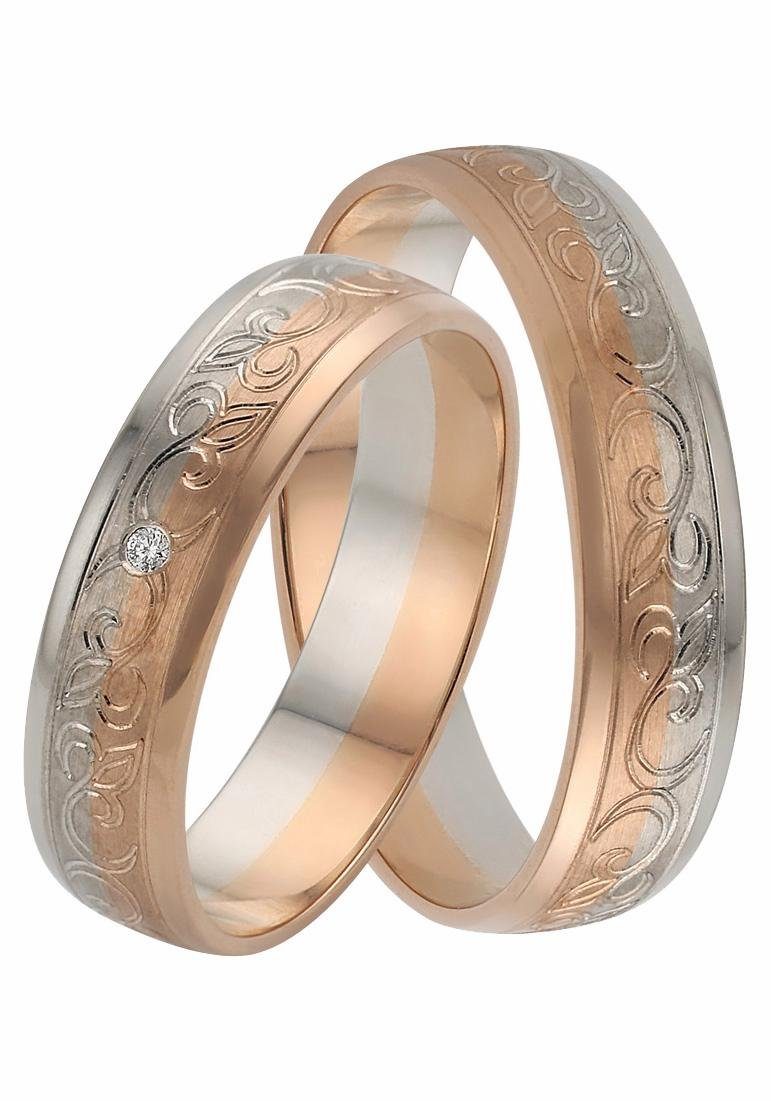 Firetti Trauring "LIEBE" Germany Gold o. in Made Brillant/Diamant - Geschenk Hochzeit Schmuck Ranke, 375 ohne Ehering mit
