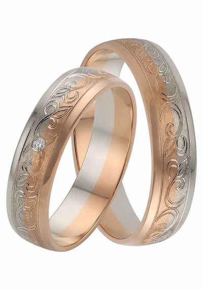 Firetti Trauring Schmuck Geschenk Gold 375 Hochzeit Ehering "LIEBE" Ranke, Made in Germany, wahlweise mit oder ohne Brillant