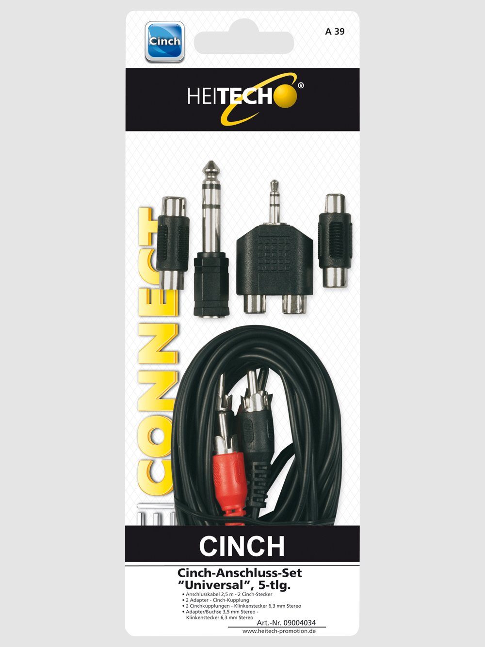 Stereo-Cinch-Anschluss-Set"Universal", 5 tlg. Adapter Buchse Audio-Adapter