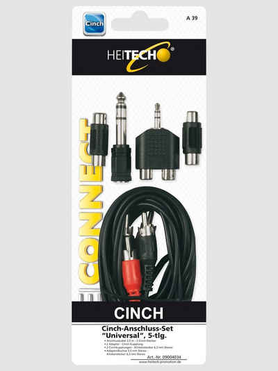 HEITECH Stereo-Cinch-Anschluss-Set"Universal", 5 tlg. Adapter Buchse Audio-Adapter