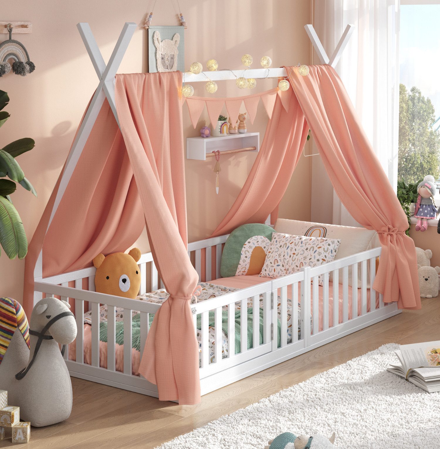 Alavya Home® Kinderbett Hausbett Bodenbett SKY günstig online kaufen