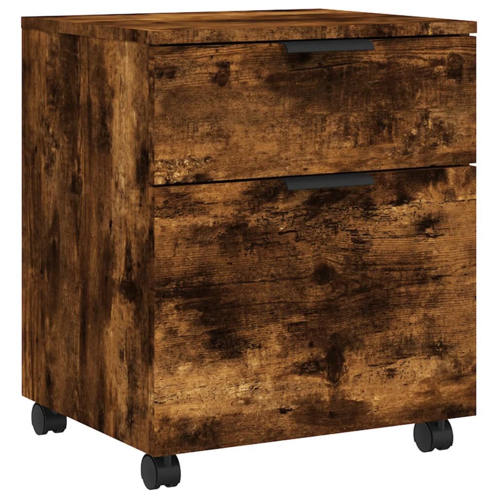 vidaXL Aktenschrank Mobiler Büroschrank mit Rollen Räuchereiche 45x38x54 cm