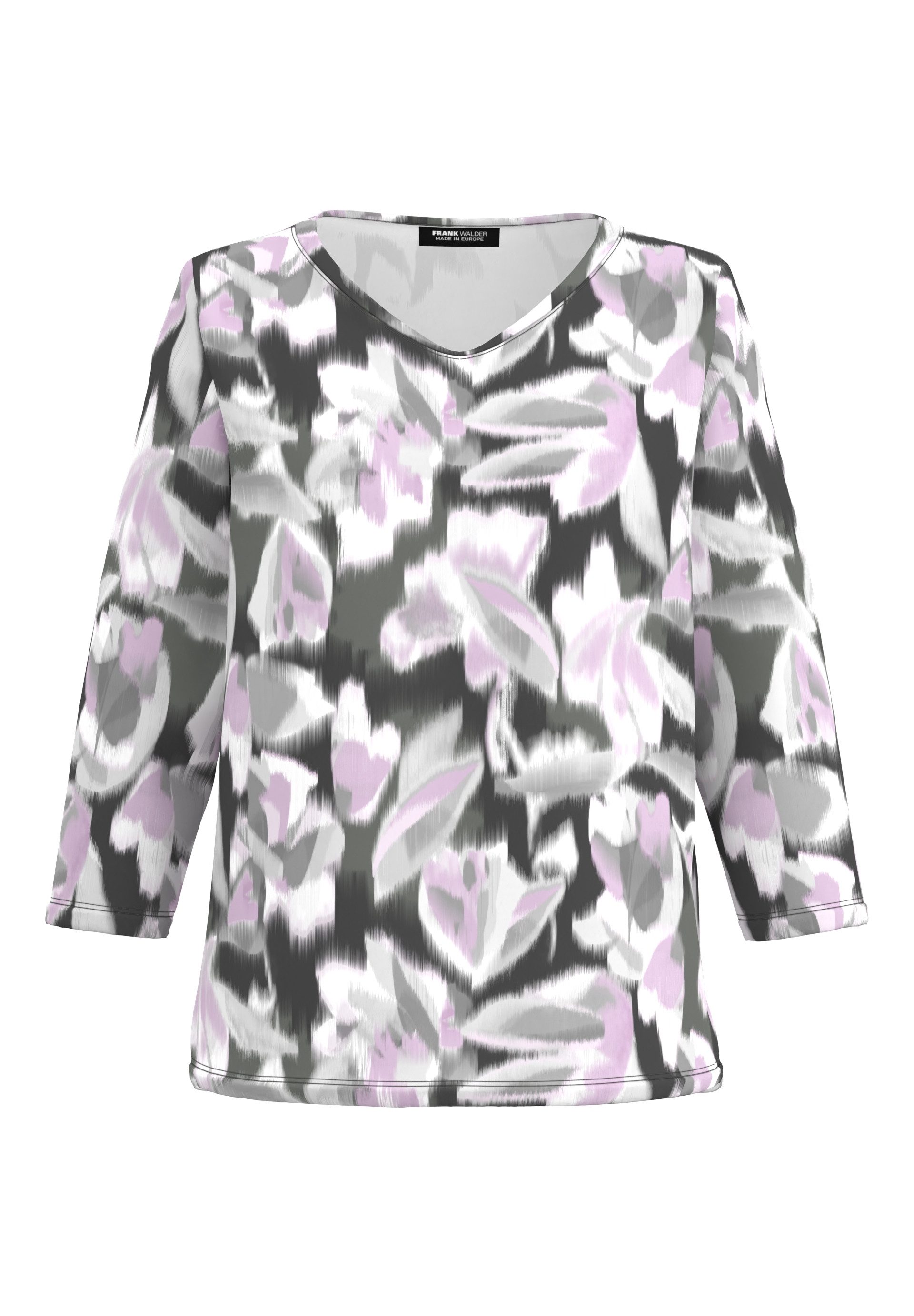 FRANK WALDER 3/4-Arm-Shirt mit gerundetem V-Ausschnitt günstig online kaufen