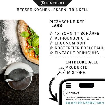 LINFELDT Pizzaschneider Ergonomisch, Edelstahl & Sicher Pizzaroller mit nur einem Schnitt