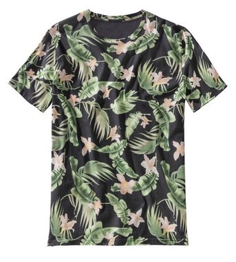 Beachtime T-Shirt Regular Fit, Kurzarm, Freizeitshirt mit Rundhals, Palmendruck, reine Baumwolle