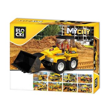 Blocki Konstruktions-Spielset BLOCKI MyCity Baustelle Bagger Radlader Bausatz Fahrzeug Spielzeug