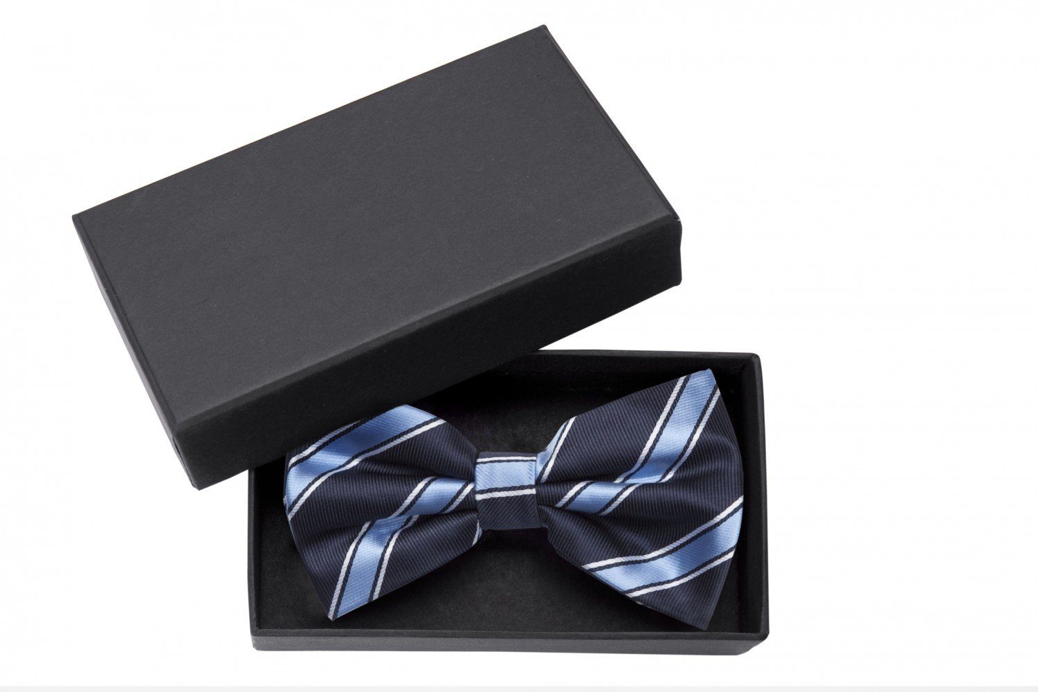 Fabio Farini Fliege Herren Метелики Farbton Blau - Männer Querbinder Vorgebunden (Gestreift) Streifen - Dunkelblau/Blau/Weiß/Schwarz