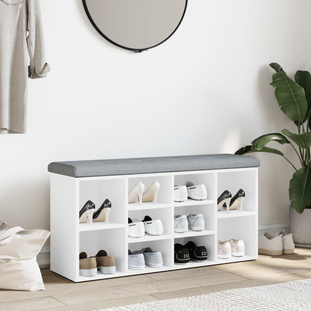vidaXL Sitzbank Schuhbank Weiß 102x32x50 cm günstig online kaufen