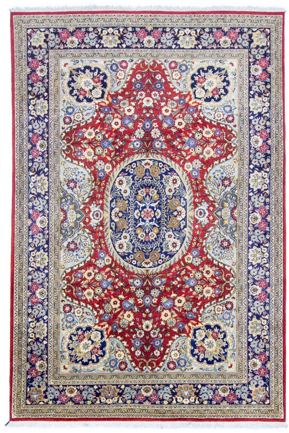 Wollteppich Mahal Medaillon Rosso 294 x 205 cm, morgenland, rechteckig, Höhe: 10 mm, Unikat mit Zertifikat