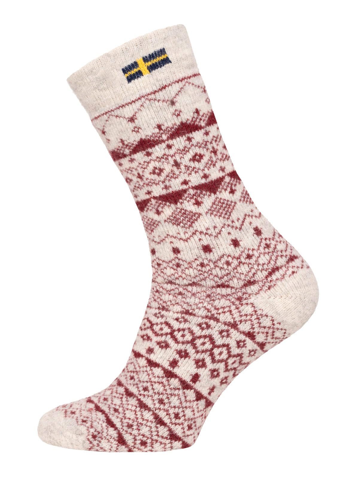 HomeOfSocks Norwegersocken 80% Wollsocken Schweden Flagge Skandinavisch Dicke Socken Hyggelig Warm Hoher 80% Wollanteil Norwegischem Design