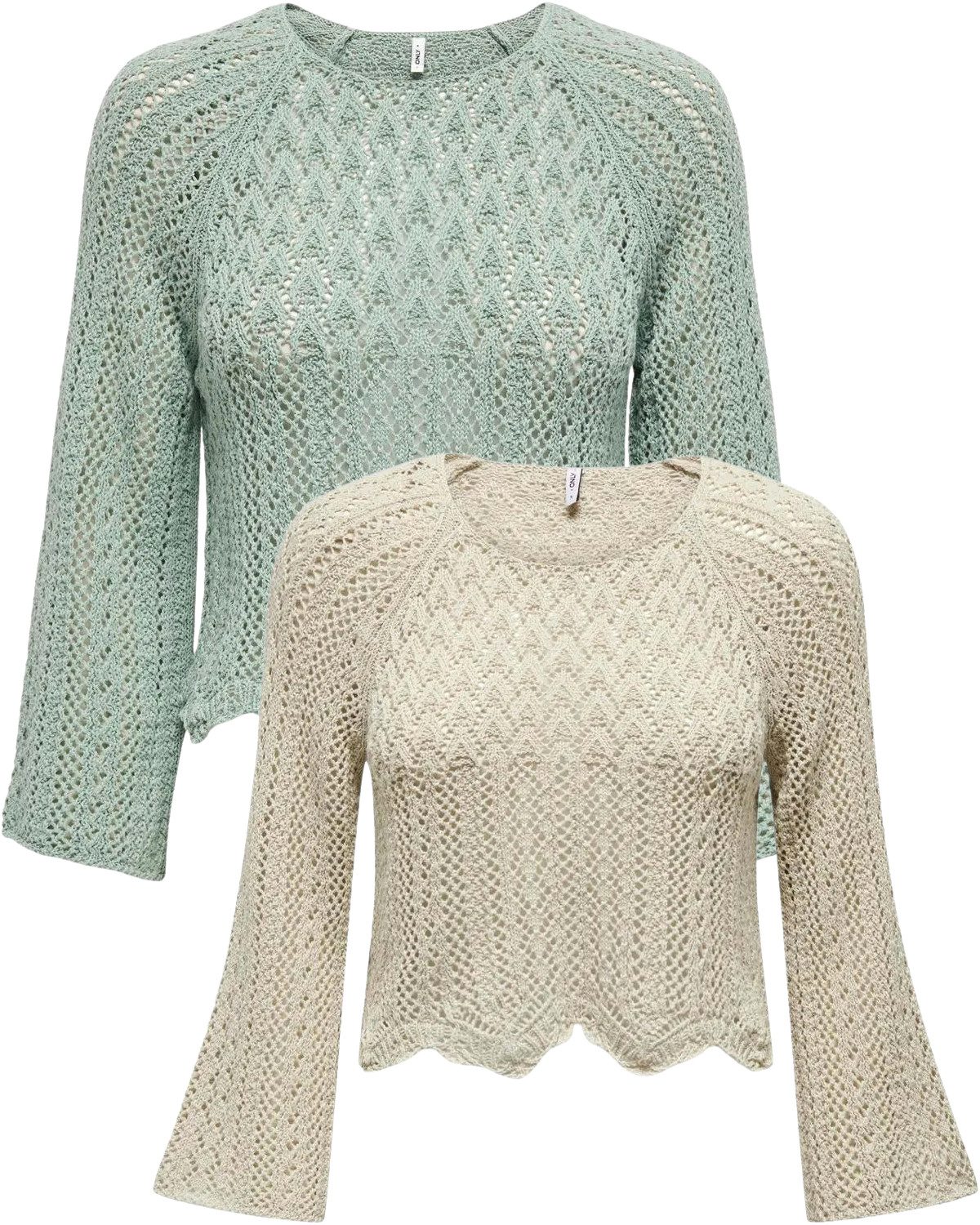 ONLY 3/4 Arm-Pullover Strick Oberteil im günstig online kaufen