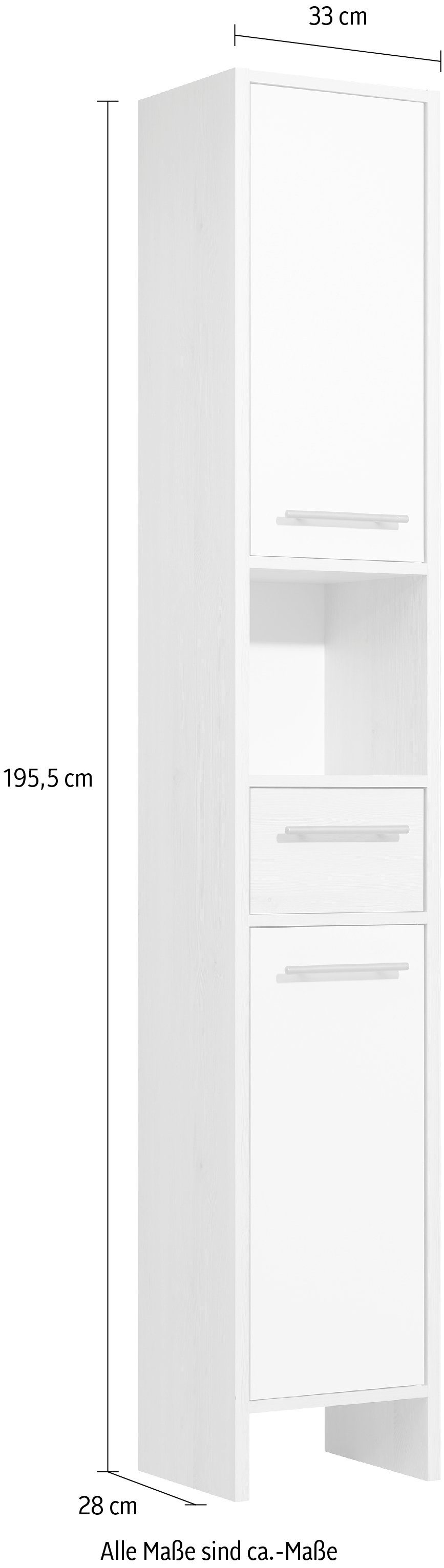 350 33 cm PELIPAL breit Hochschrank Quickset (1-St)