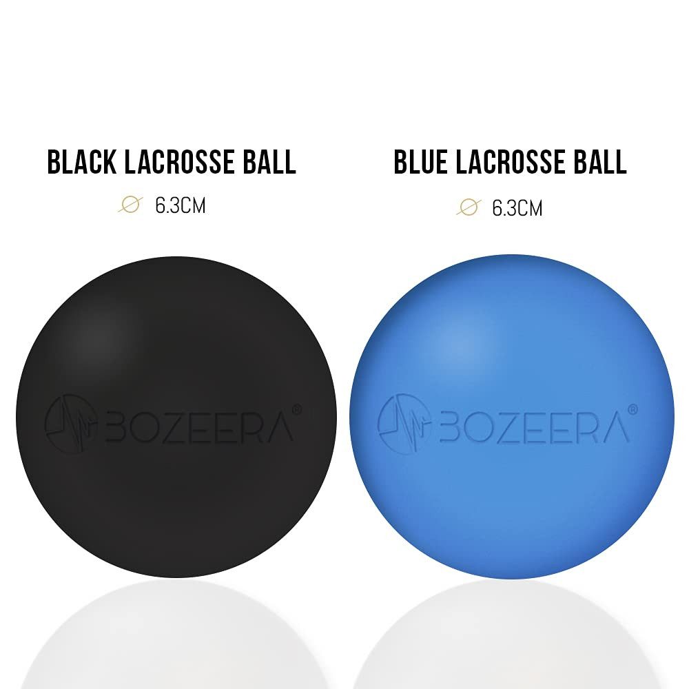 BOZEERA Massageball Lacrosse Massageball Set Triggerpunkt Therapie -2x Lacross Ball 6 cm, Gummi Ball Set – Faszienball Set, Inkl. GRATIS Video-anleitung, Bookle – Bild 3 von 5