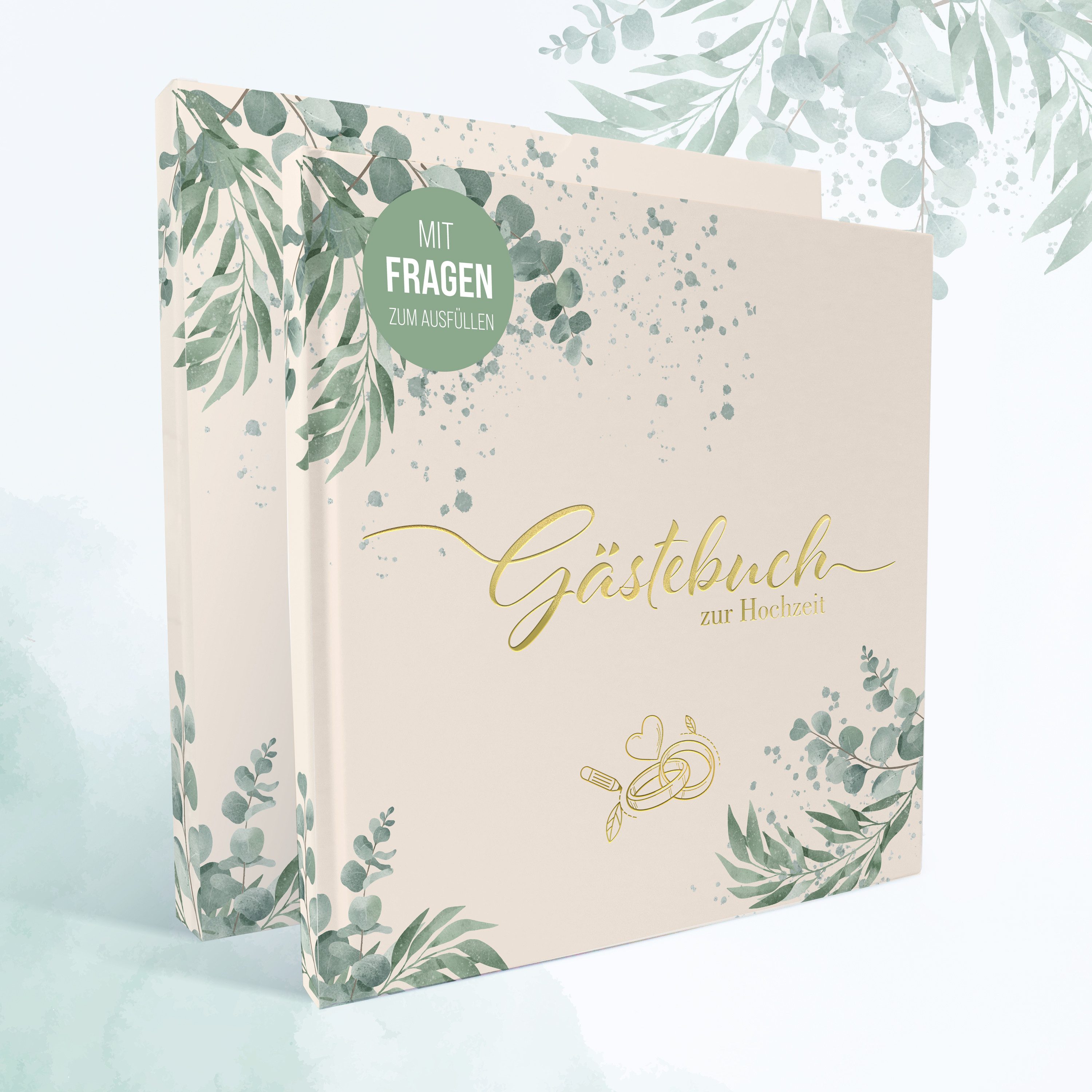 colortouch Notizbuch Gästebuch Hochzeit mit Fragen zum Ausfüllen, 104 Hochwertige Seiten