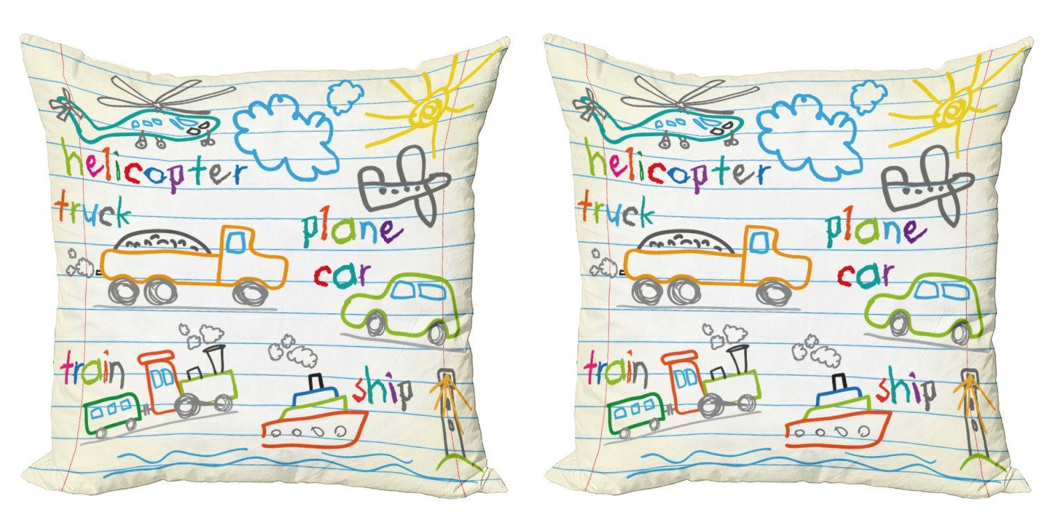 Kissenbezüge Modern Accent Doppelseitiger Digitaldruck, Abakuhaus (2 Stück), Lehrreich Kinder Zeichnung