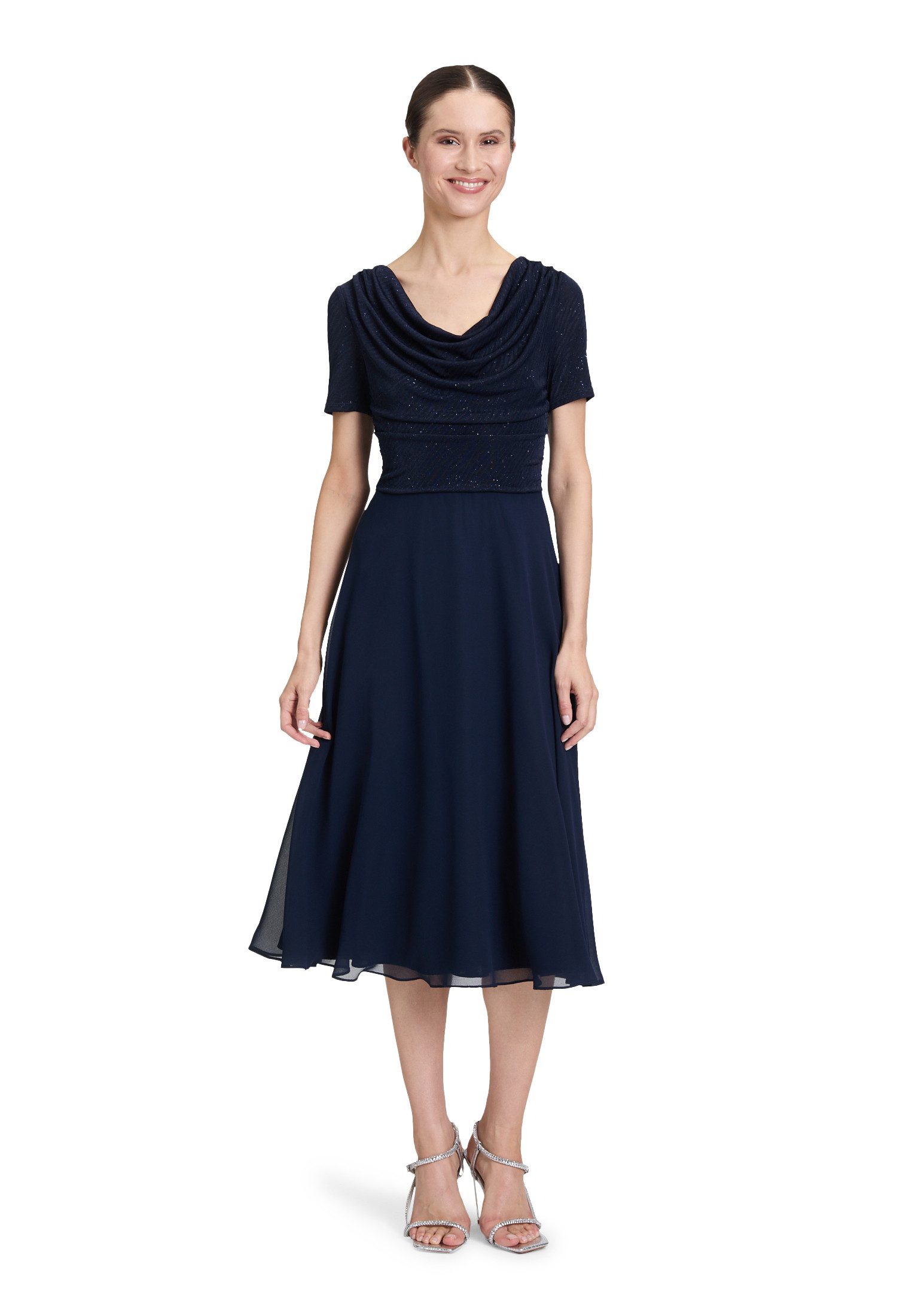 Vera Mont Cocktailkleid Damen Cocktailkleid im Glitzer-Look Materialmix günstig online kaufen
