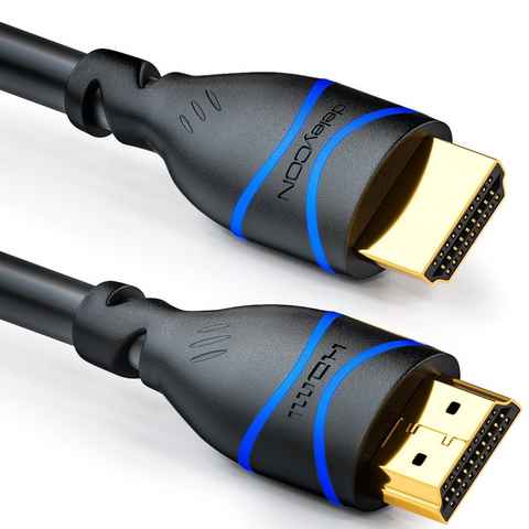 deleyCON deleyCON 7,5m HDMI Kabel HDMI 2.0 kompatibel 4K UHD 2160p FULL HD HDMI-Kabel