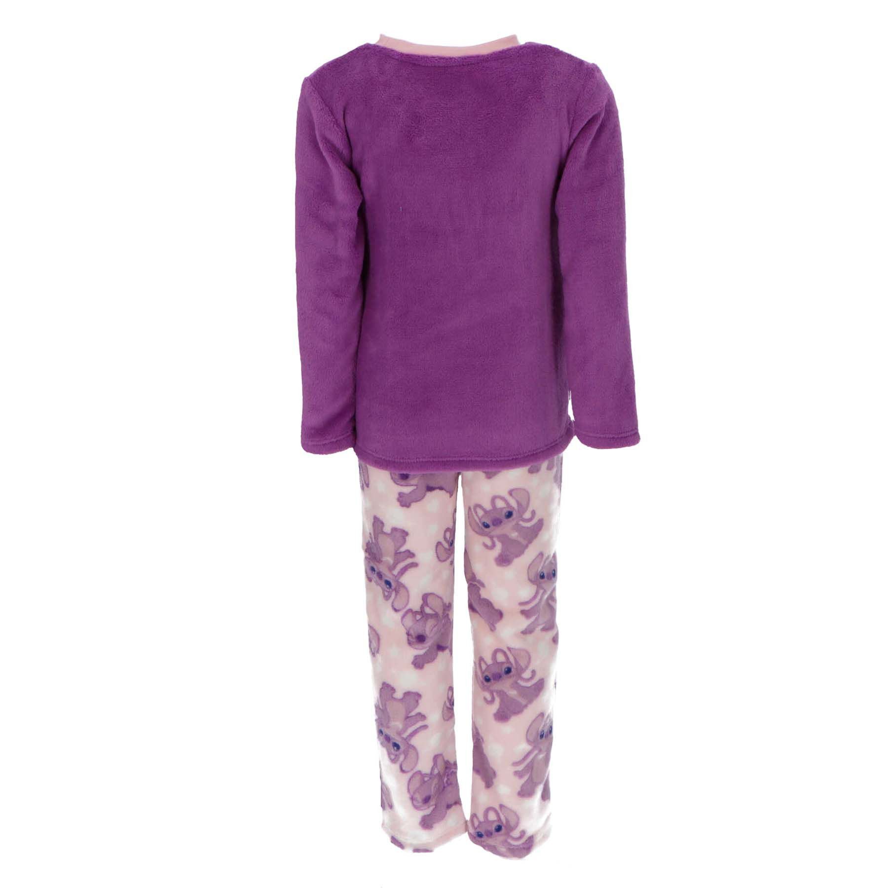 Lilo & Stitch Schlafanzug Lilo & Stitch Flauschiger Korallen-Fleece Pyjama für Mädchen