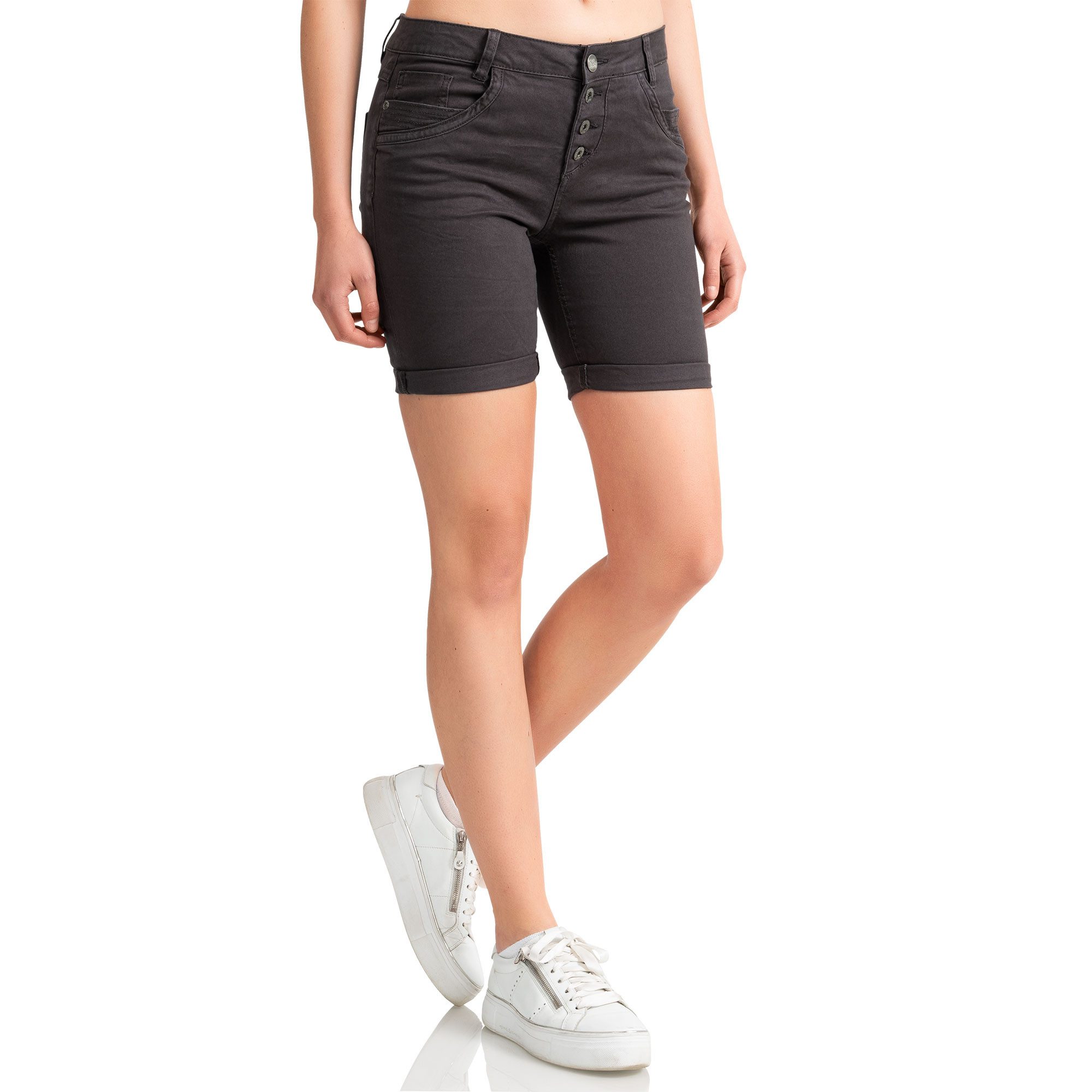 SUBLEVEL Shorts Damen Bermudas kurze Hose Baumwolle Jeans Sommer Chino Stoff