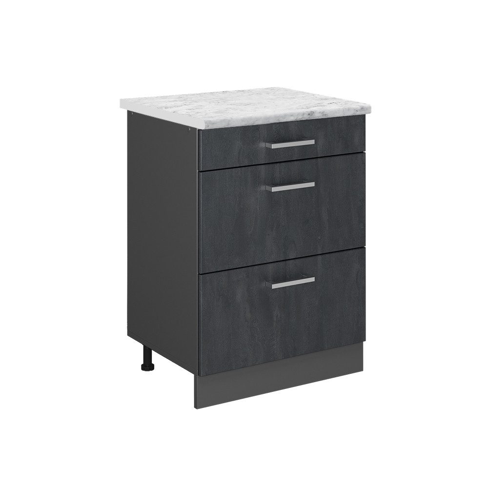 Vicco Unterschrank R-Line, Schwarz Beton/Anthrazit, 60 günstig online kaufen