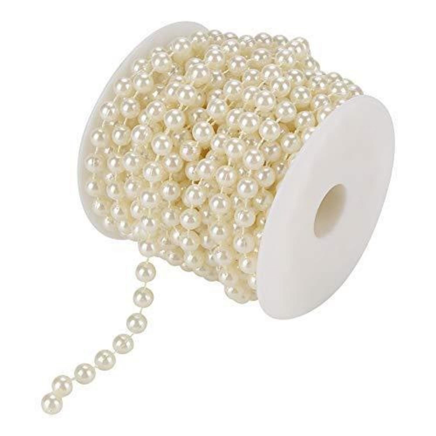 LuxusKollektion Girlande Perlenkette Deko 10M Beige 8mm