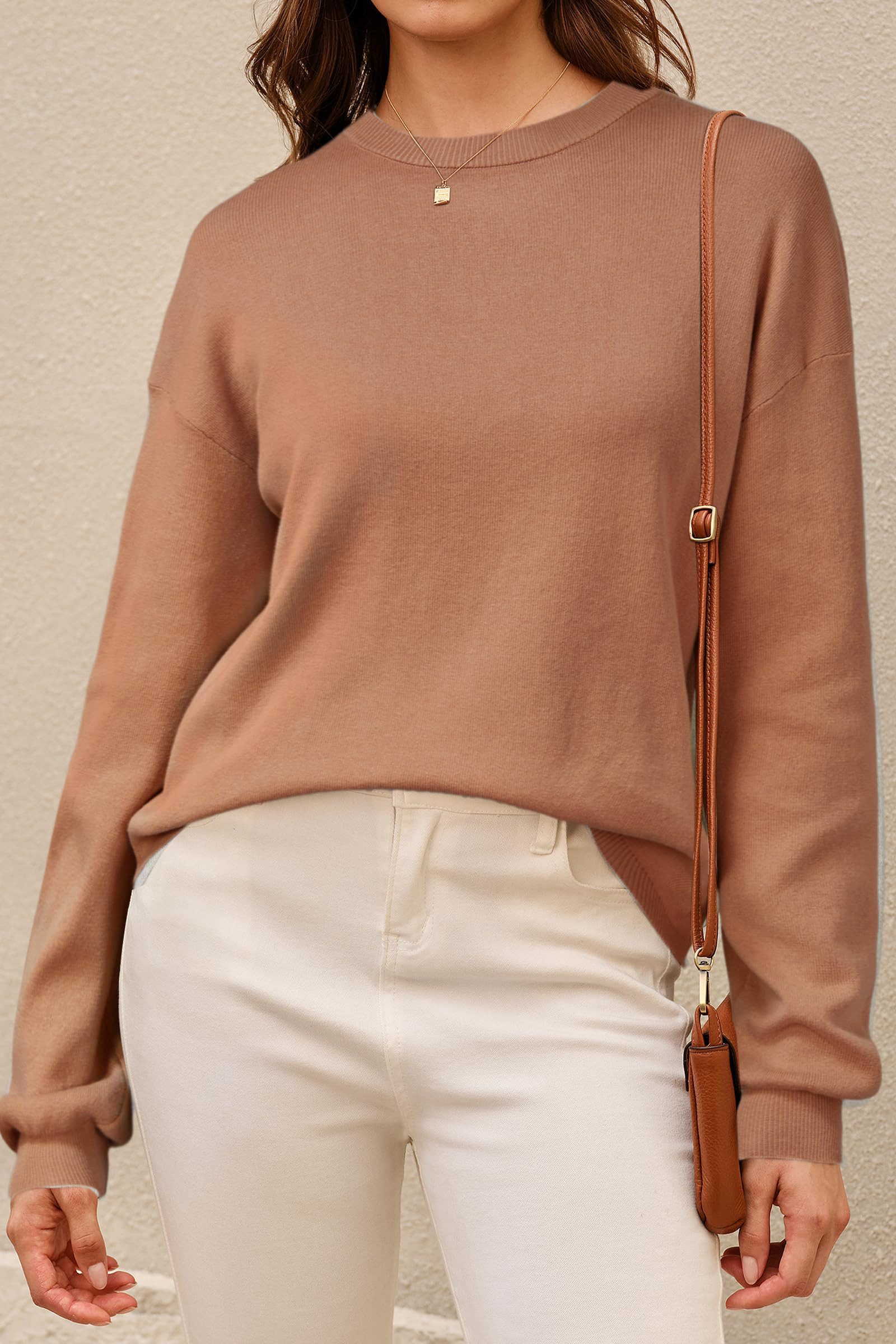 Arach&Cloz Longpullover Damen Pullover 100% Baumwolle Rundhalspullover Swea günstig online kaufen
