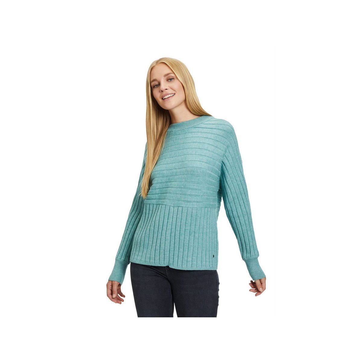 (1-tlg) Tur Longpullover türkis Middle Betty Barclay