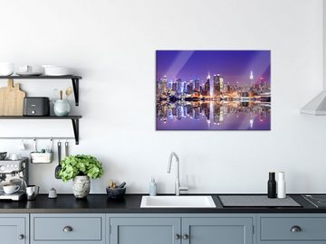 Pixxprint Glasbild Manhattan Skyline, Manhattan Skyline (1 St), Glasbild aus Echtglas, inkl. Aufhängungen und Abstandshalter