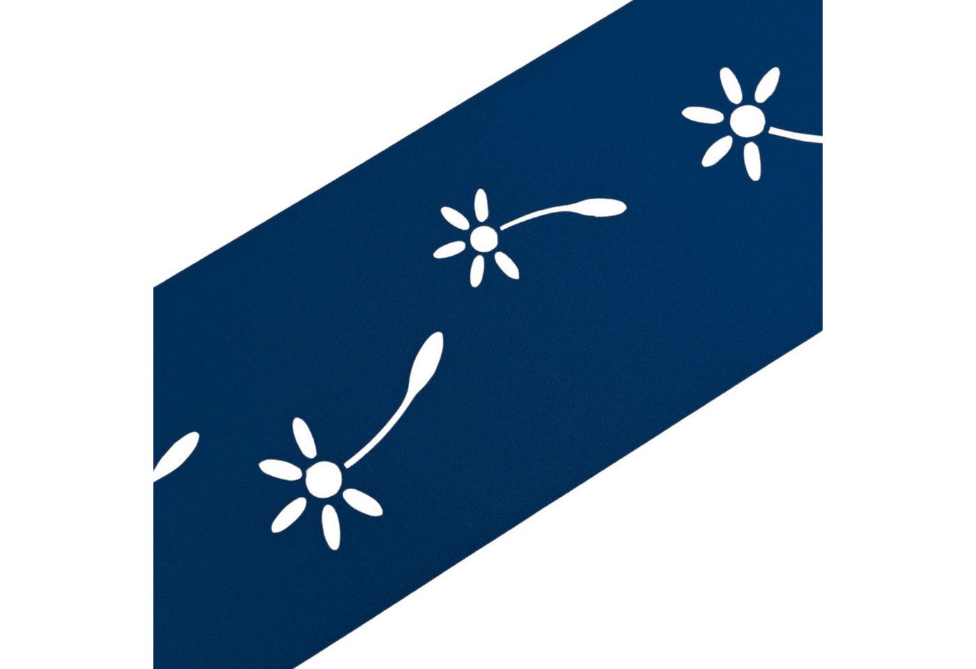 Thumbnail - zaunzu Sichtschutzstreifen Premium Dekor Pusteblume Lasermuster Enzianblau 2,55m, (1x Einzelstreifen, Lasermuster für De...
