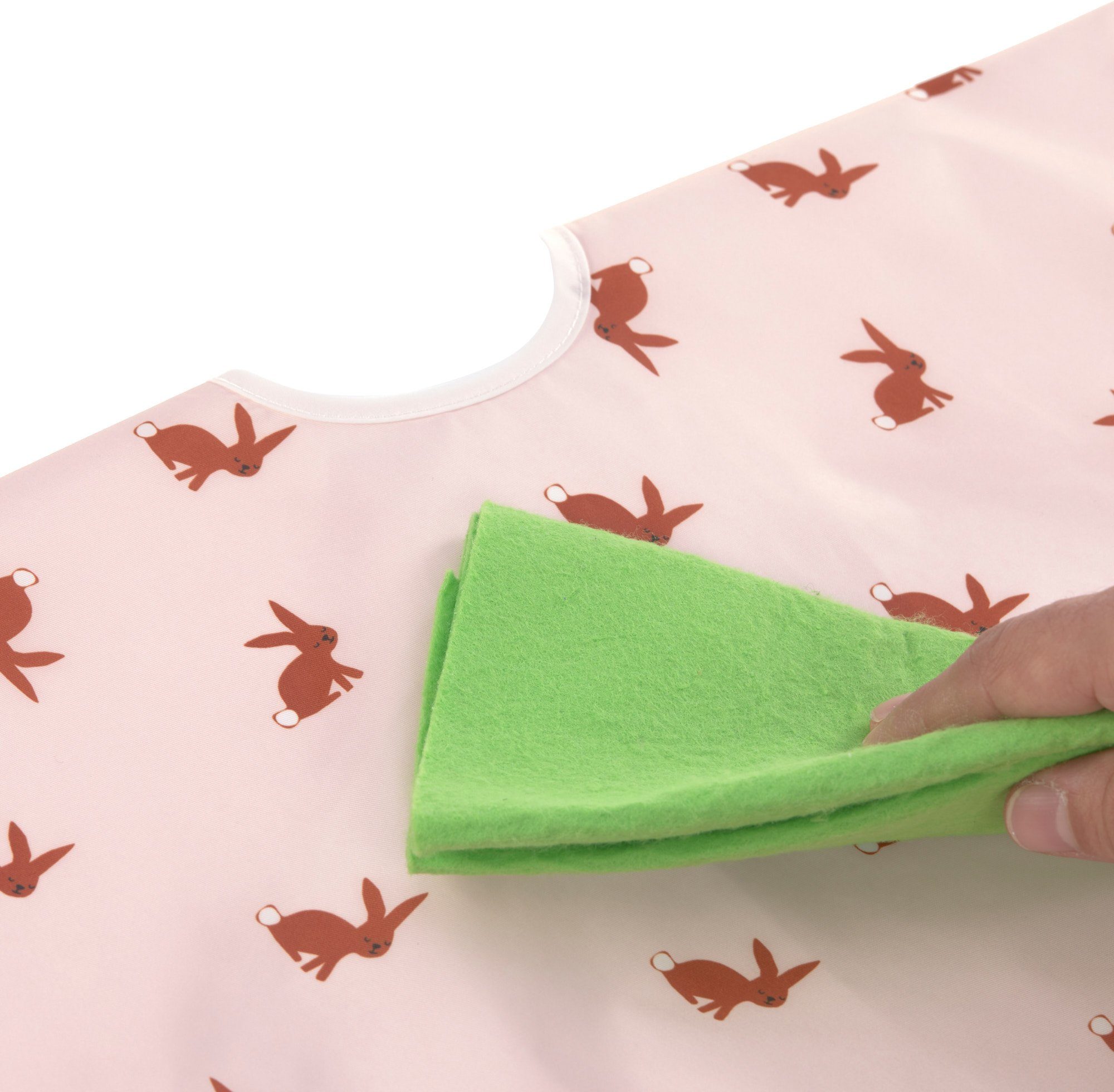 LÄSSIG Lätzchen Little Forest, Hase, (Set, 2-St), langärmelig, mit integriertem Auffangschutz; PETA-approved vegan