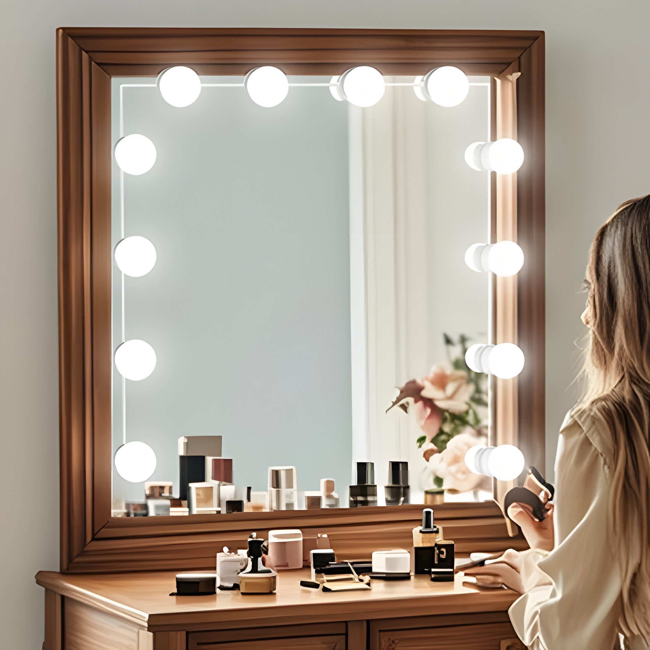 Spiegelleuchte 14er Set LED dimmbare Spiegellampe mit Touch-Funktion, Spiegelleuchten