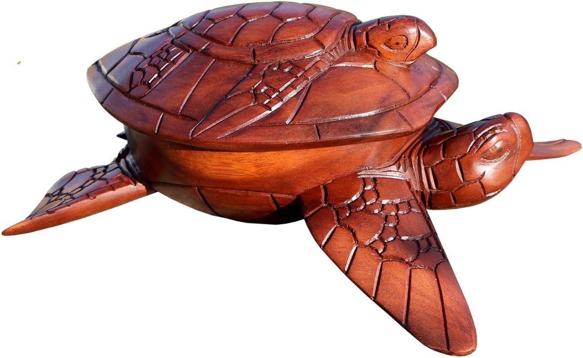 Wogeka Dekoschale Schildkröte Holz-Schale Snackschale mit Deckel Dekoration günstig online kaufen