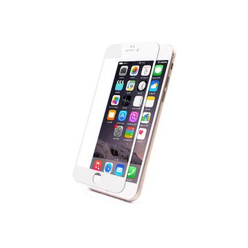 KMP Creative Lifesytle Product Hartglas Displayschutz für iPhone 6 Plus, 6s Plus Frame White für Apple IPhone 6 Plus, 6s Plus, Displayschutzglas, Singlepack, 1 Stück, extra dünn, dünn, bruchfest, Glasfolie