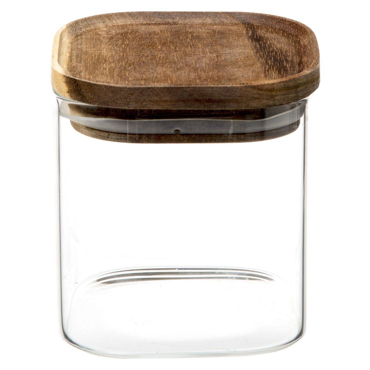 5five Simply Smart Vorratsglas Vorratsbehälter mit Deckel aus Akazienholz, 0,6 L, Glas, (einzeln, einzeln)
