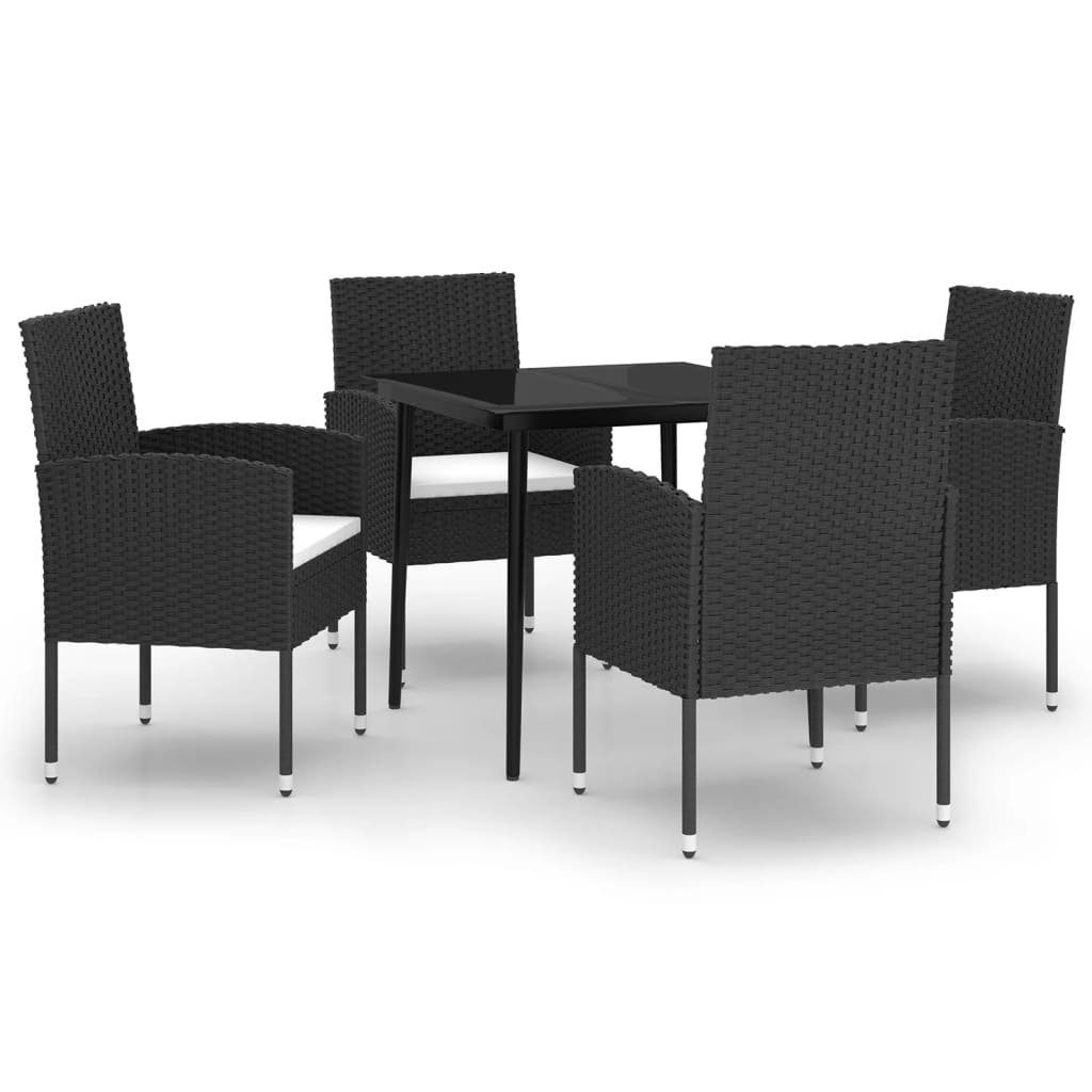 furnicato Garten-Essgruppe 5-tlg. Schwarz, (1-tlg)