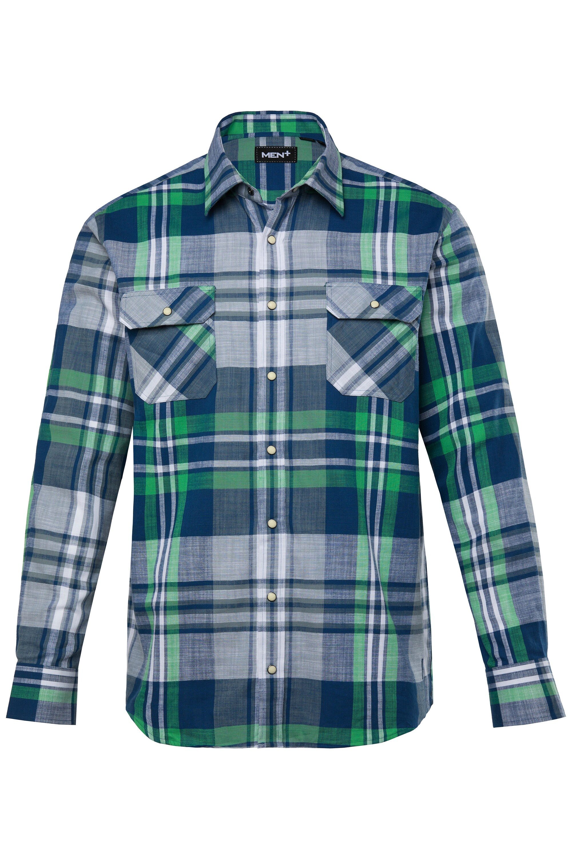 Men Plus Businesshemd Men+ Karohemd Langarm Kentkragen Vintage Look günstig online kaufen