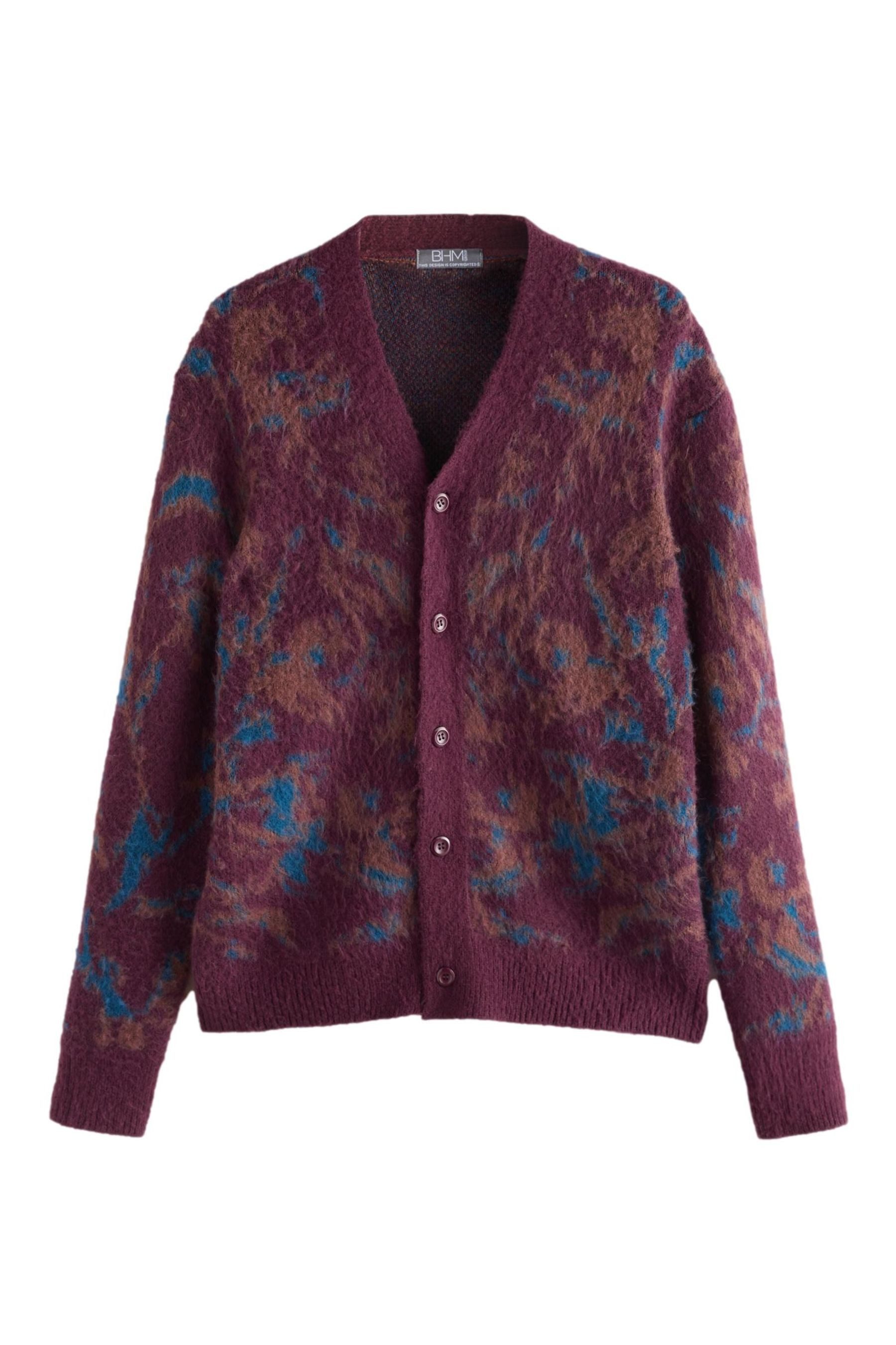 Next Strickjacke Relaxed Fit Strickjacke mit Blumenmuster (1-tlg)