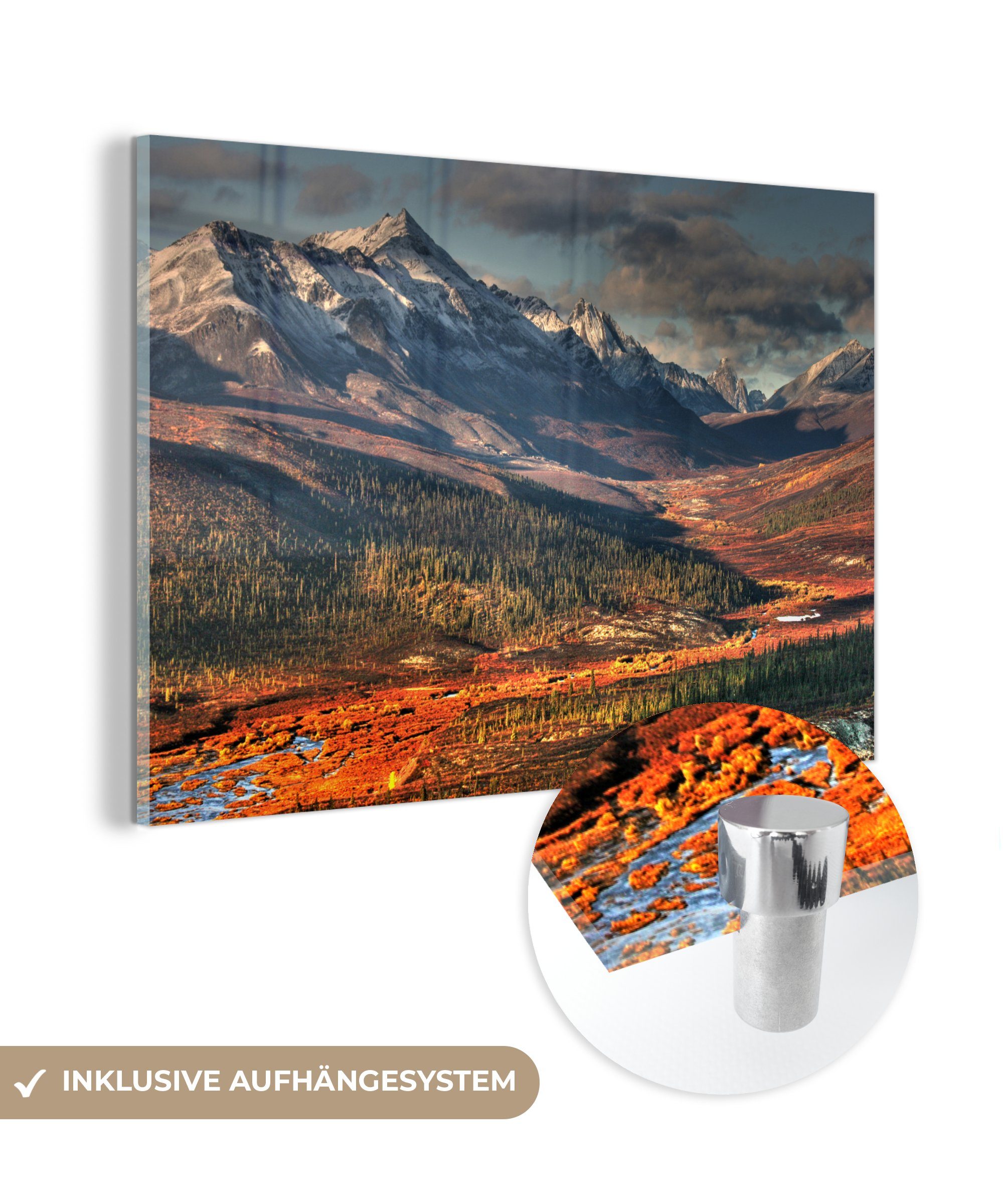 MuchoWow Acrylglasbild Berge - Natur - Kanada, (1 St), Acrylglasbilder Wohnzimmer & Schlafzimmer
