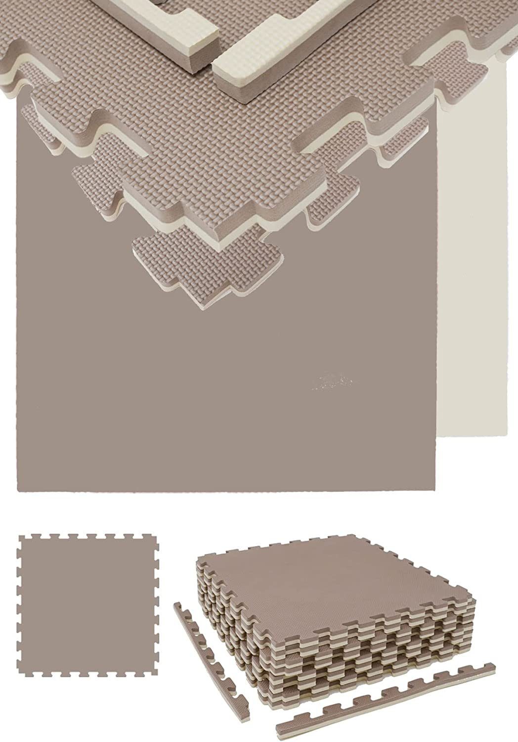 eyepower Kampfsportmatte 8er Set: 2cm Kampfsport Bodenschutz für Zuhause - Bodenmatte mit Rand, 63 x 63 x 2 cm EVA Puzzlematte - Dojo Boden - Boxmatte - Karate & Judo