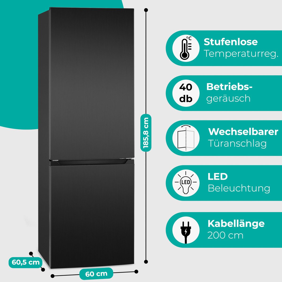 BOMANN Kühl-/Gefrierkombination KG 7357, 185.8 cm hoch, 60 cm breit