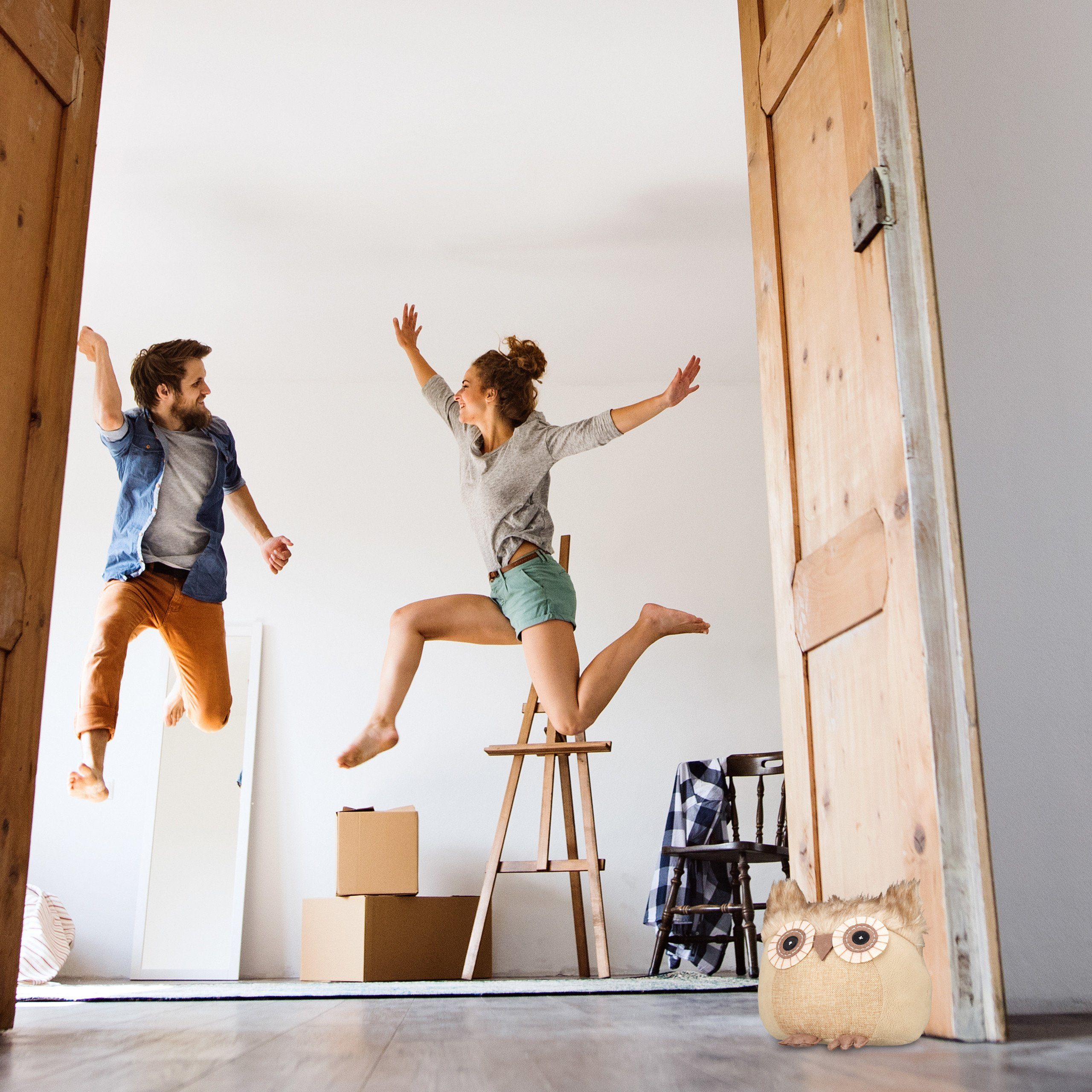 relaxdays Türstopper Eule brau günstig online kaufen