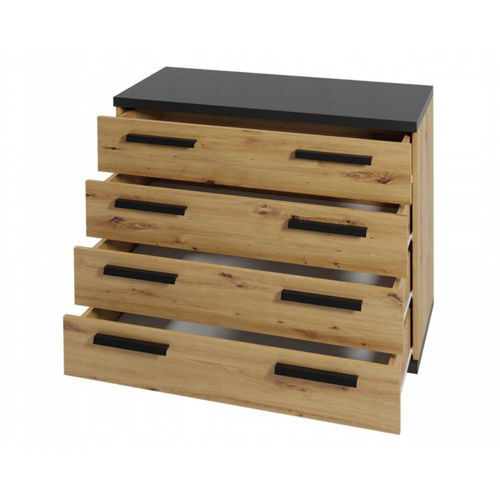 HAUSELEMENT Kommode INES IN-02, Sideboard 90 cm mit 4 Schubladen Schrank Loft
