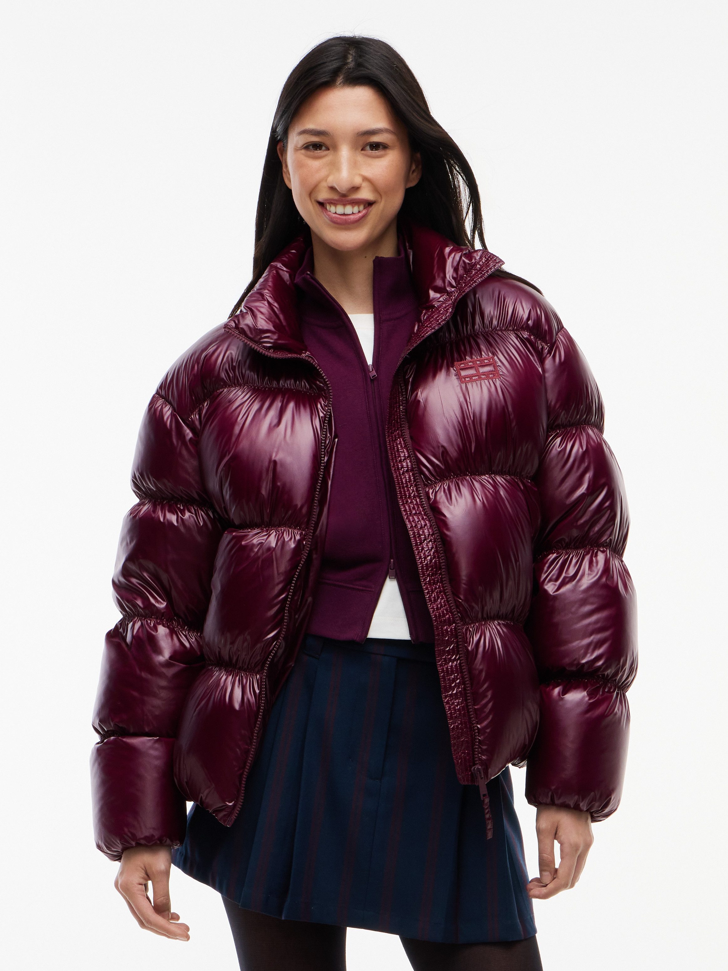 Tommy Jeans Steppjacke TJW HIGH NECK SHINY PUFFER DOWN Kunstfaser