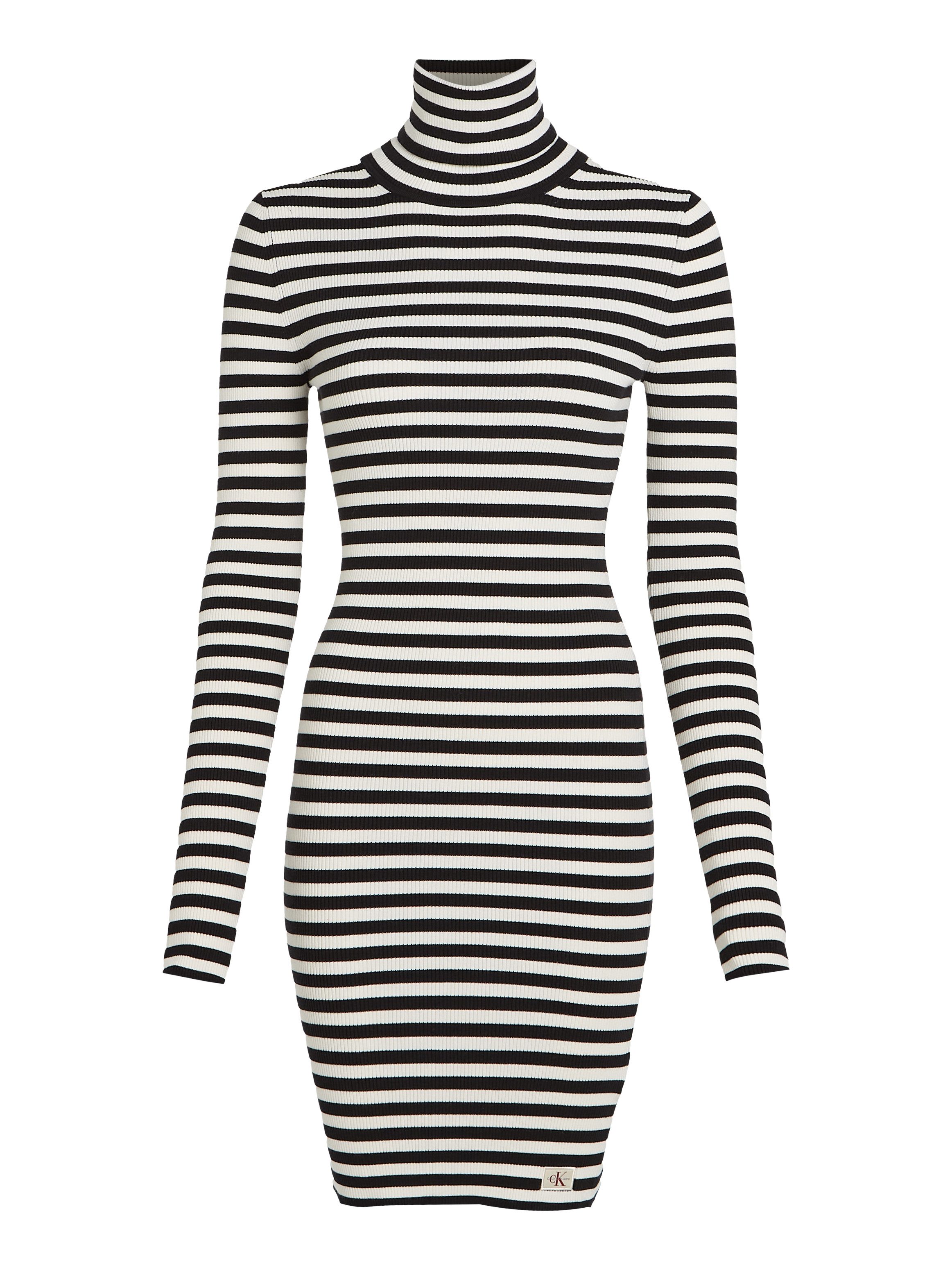 Calvin Klein Jeans Jerseykleid WOVEN LABEL TIGHT SWEATER DRESS mit Rollkrag günstig online kaufen