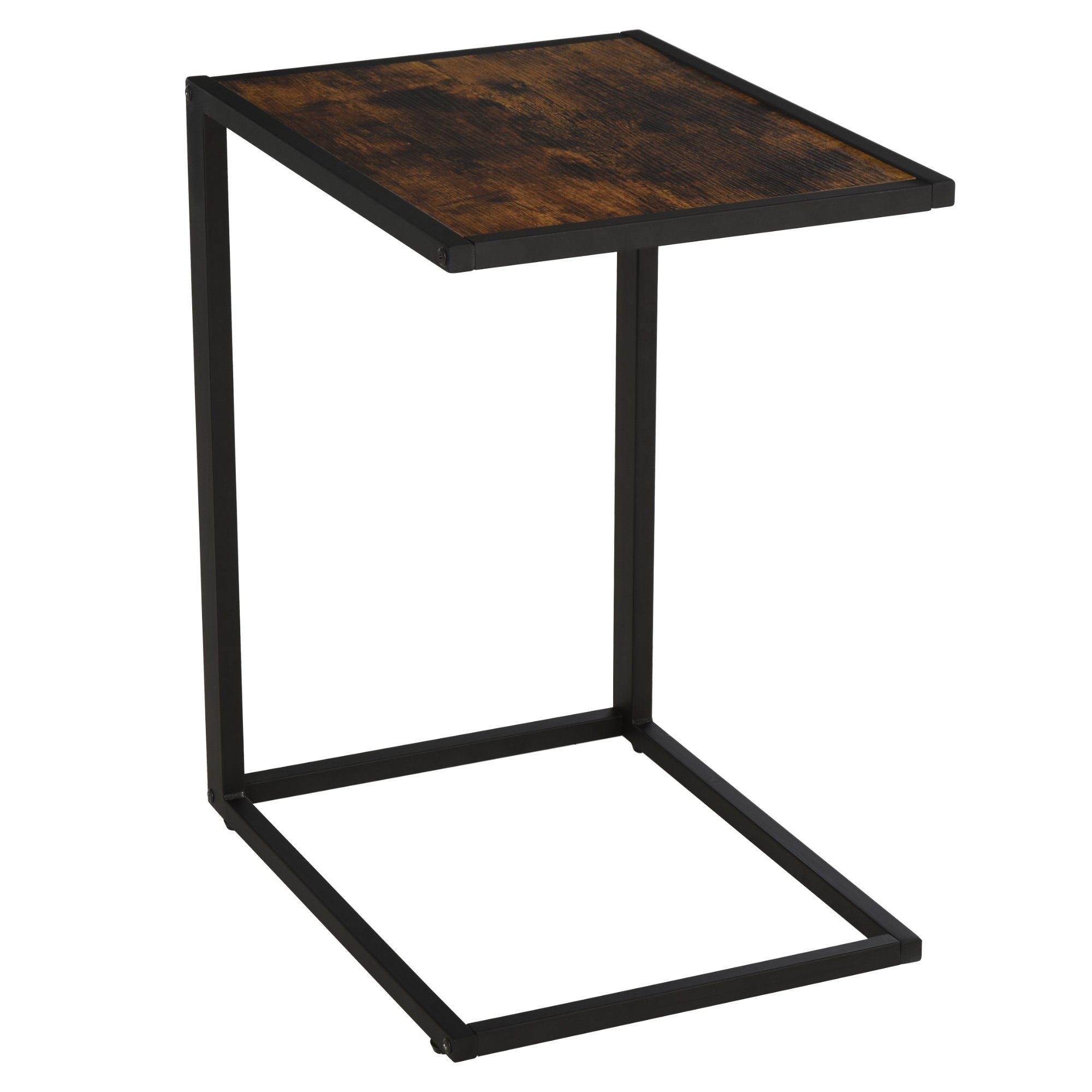HOMCOM Beistelltisch Laptoptisch für Schlafzimmer und Wohnzimmer (Couchtisch, 1-St., Kaffeetisch), Rustikal-Braun 40,6 x 50,8 X 64,2 cm