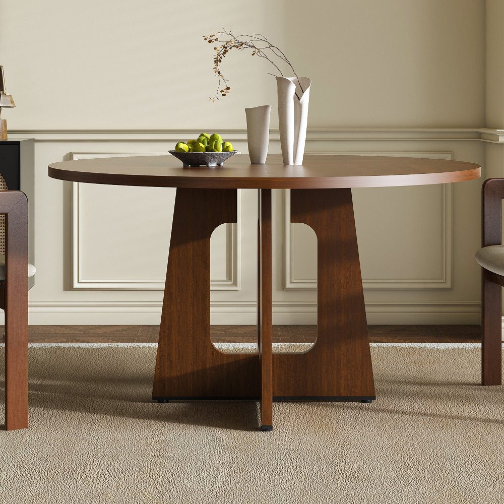 BBWL Esstisch für 4–6 Personen, stabiler Küchentisch Esszimmertisch, Modularer runder Esstisch 120 cm aus MDF