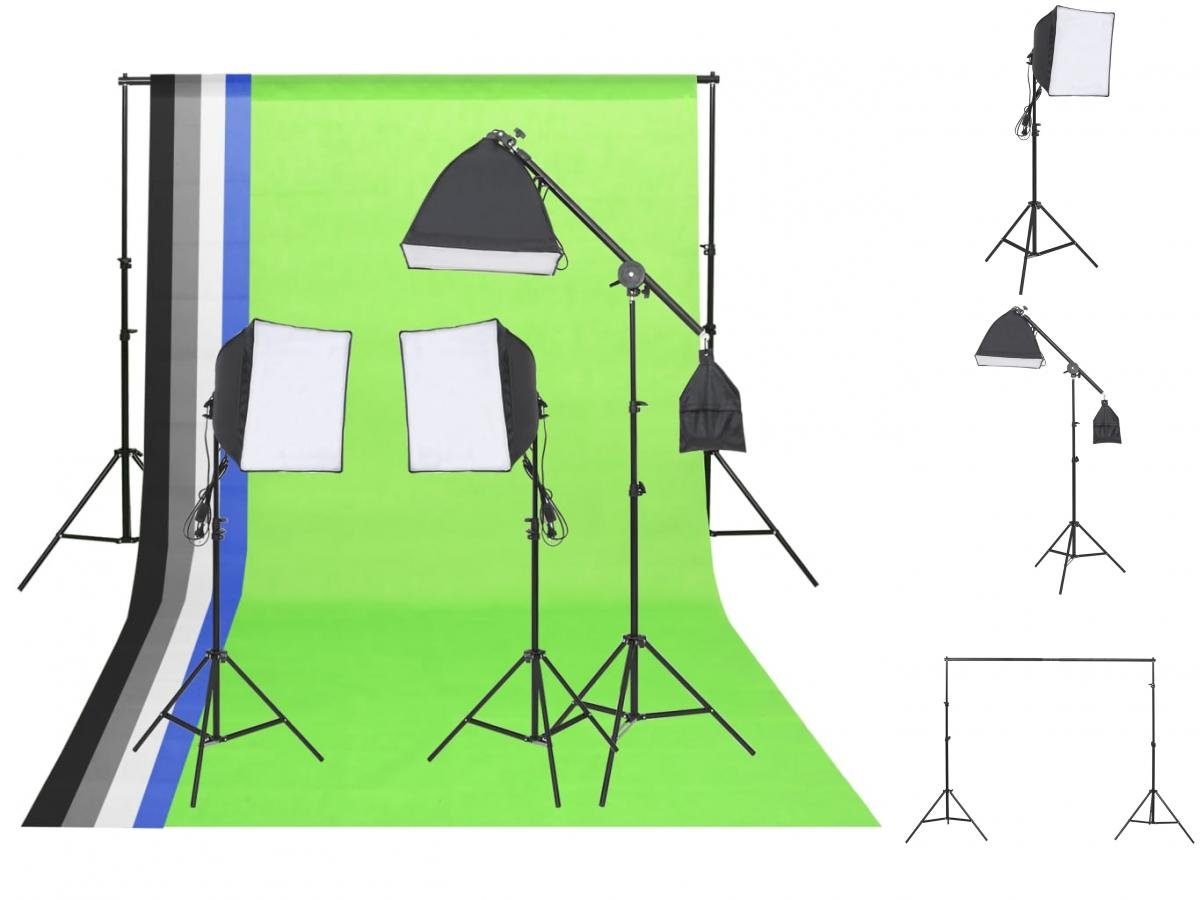 vidaXL Fotohintergrund Fotostudio-Beleuchtung Set mit Hintergründen und Reflektor